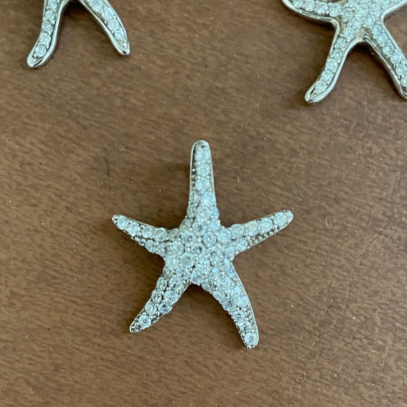 Sterling Silver 925 and crystal starfish pendant and drop earrings- boutique - Picture 8 of 16